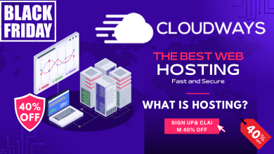 Deep Purple Modern Illustrated Web Hosting Facebook Cover